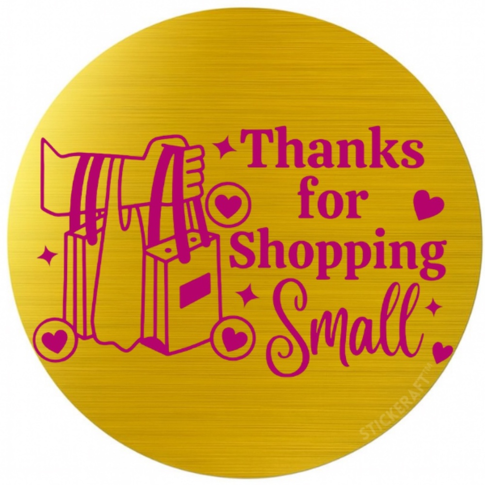 2” Round Thanks for Shopping Small Stickers – 100 Pack Small Business Labels